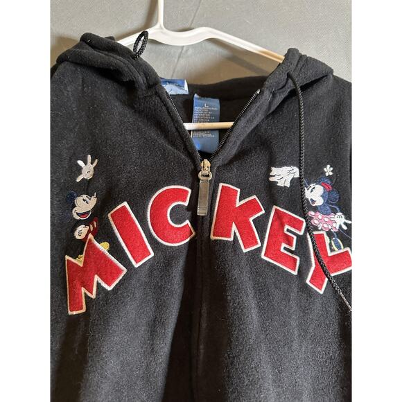 Disney Mickey Hoodie Mens Large Full Zip Embroidered Minnie Mouse Jacket Fleece - Picture 2 of 4